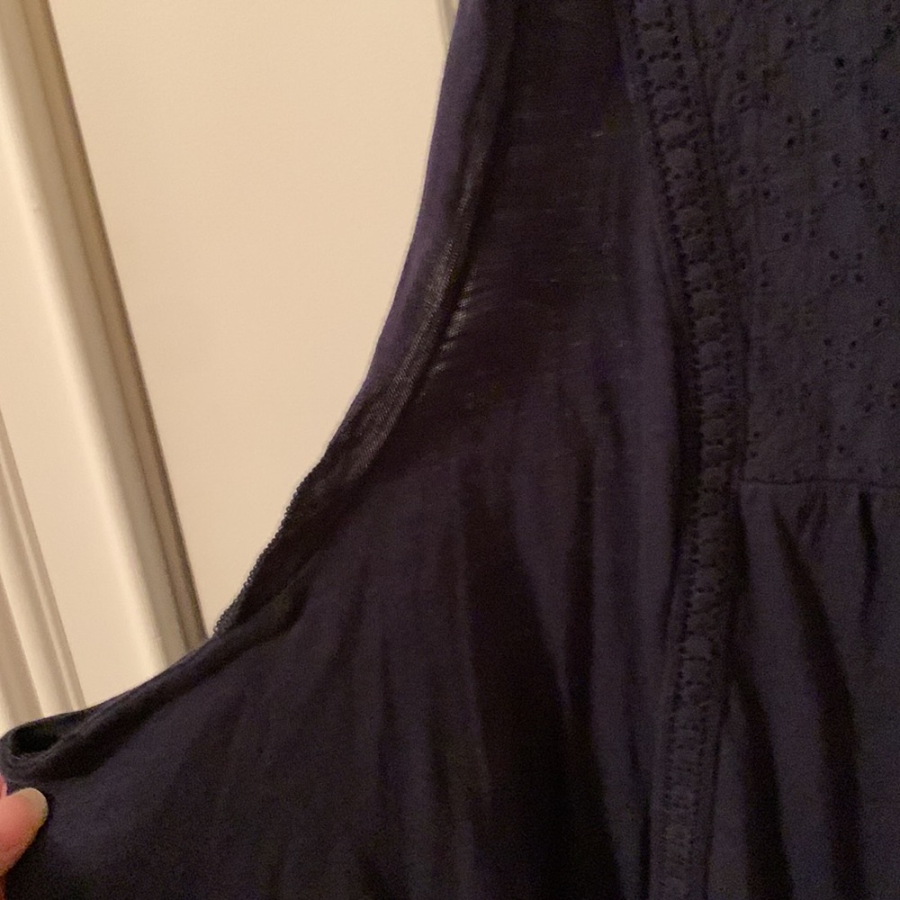 NWT terra & Sky navy sleeveless crochet bib & details size 4x (28W-30W) - Picture 2 of 11